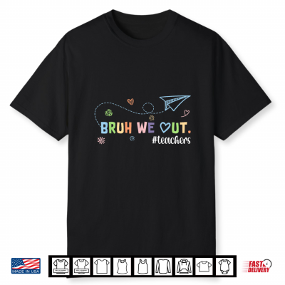 Retro Last Day Of School End Of School Bruh We Out Teachers Shirt