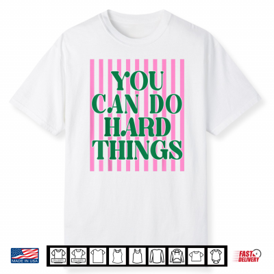 Retro Stripes You Can Do Hard Things Test Day Teacher Student Shirt