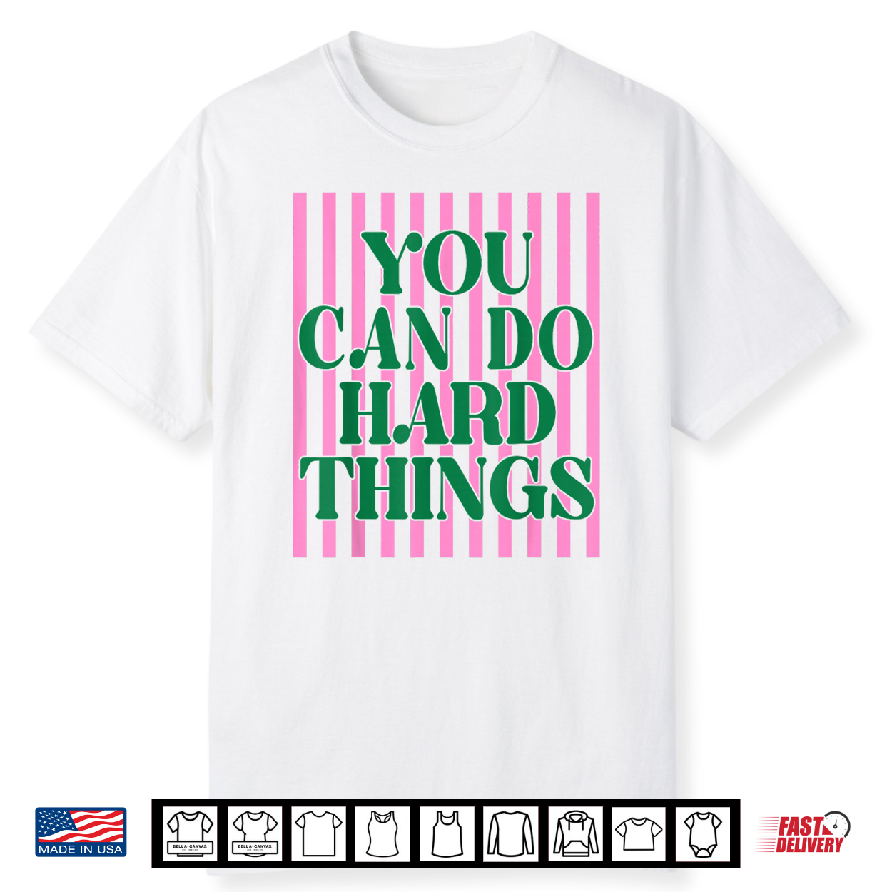 Retro Stripes You Can Do Hard Things Test Day Teacher Student Shirt