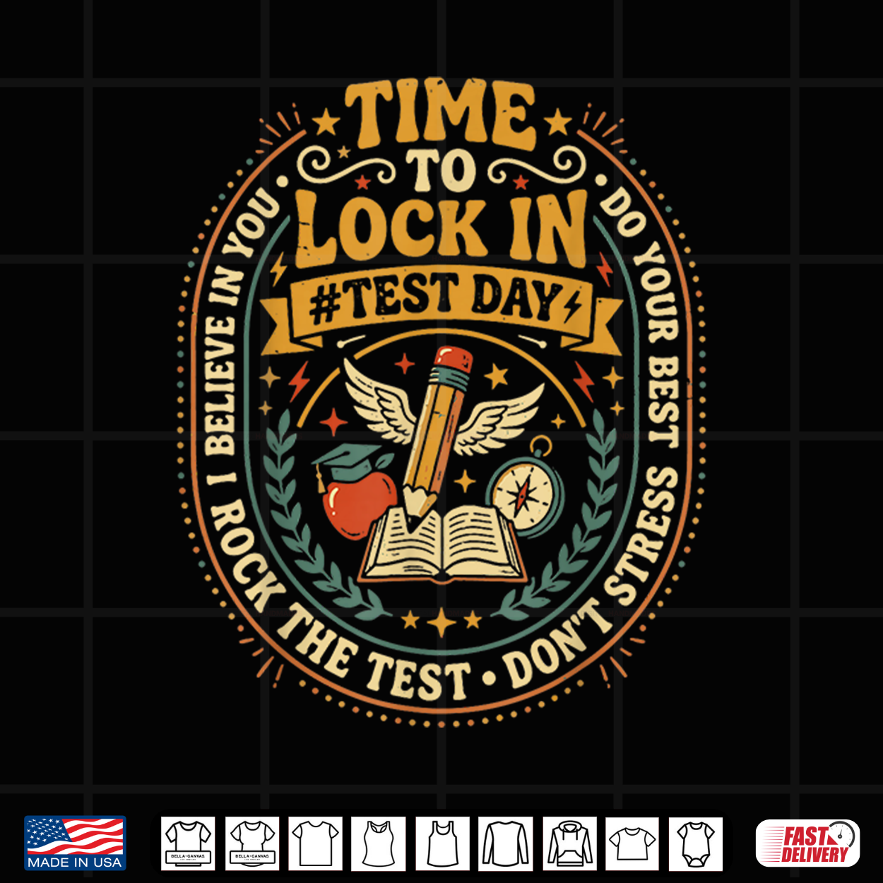 Time To Lock In Test Day Do Your Best Teacher Student Shirt
