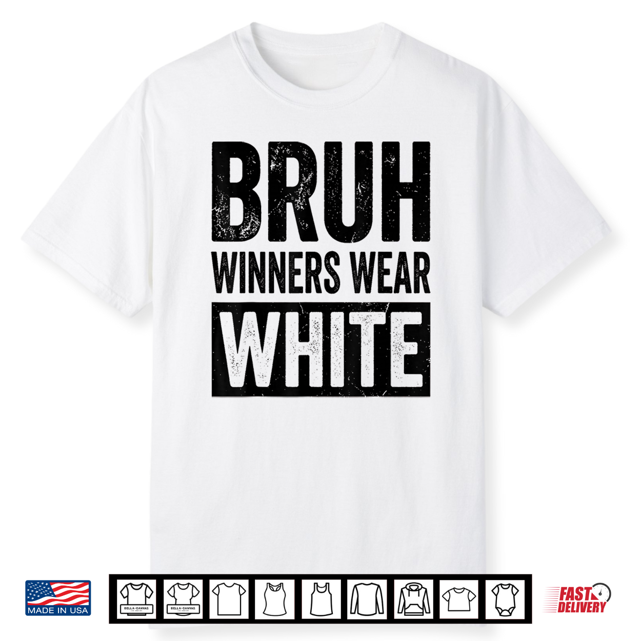 White Field Day Team Spirit Bruh Winners Wear White Shirt