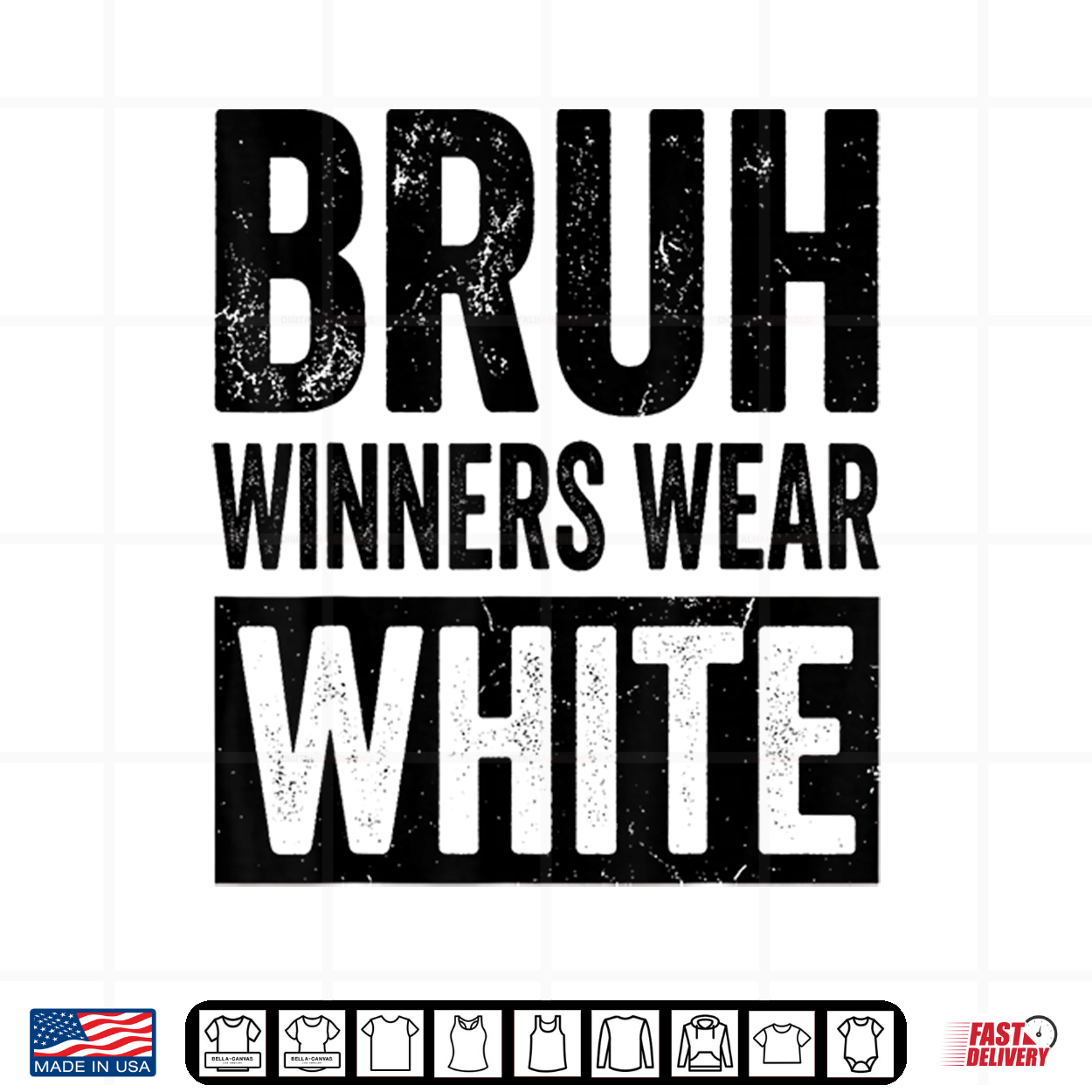 White Field Day Team Spirit Bruh Winners Wear White Shirt