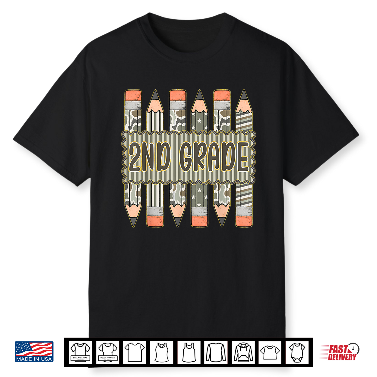 Camo Pencil 2Nd Grade Back To School Student Shirt Camo Pencil 2Nd Grade Back To School Student Shirt