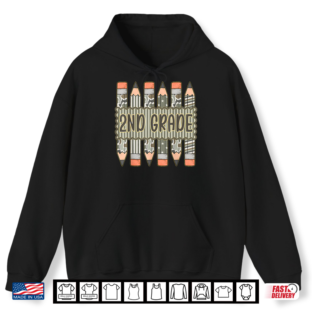 Camo Pencil 2Nd Grade Back To School Student Shirt Camo Pencil 2Nd Grade Back To School Student Shirt