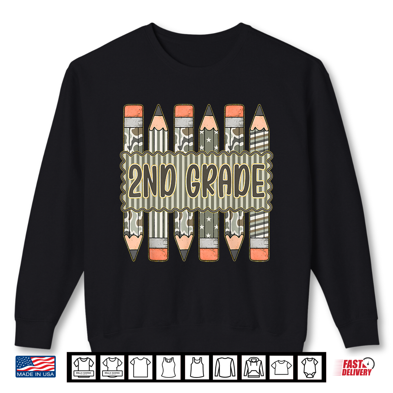 Camo Pencil 2Nd Grade Back To School Student Shirt Camo Pencil 2Nd Grade Back To School Student Shirt