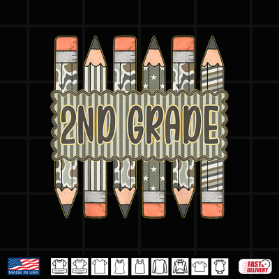 Camo Pencil 2Nd Grade Back To School Student Shirt 4 Design Camo Pencil 2nd Grade Back To School Student Shirt