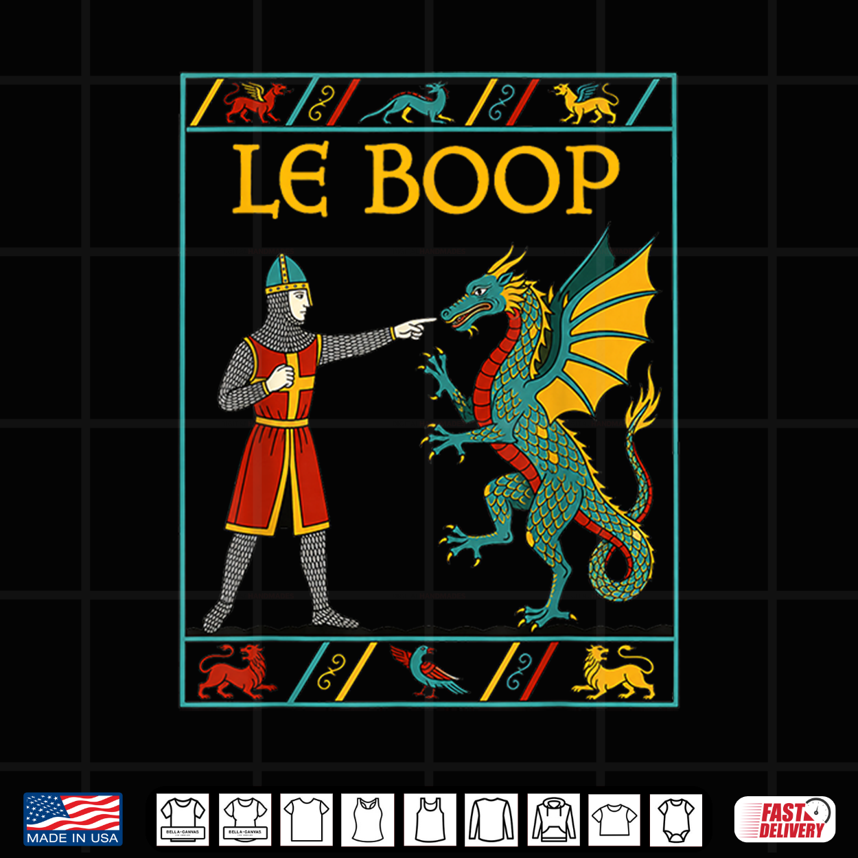 Le Boop Medieval Knight Dragon Fantasy Humor Shirt