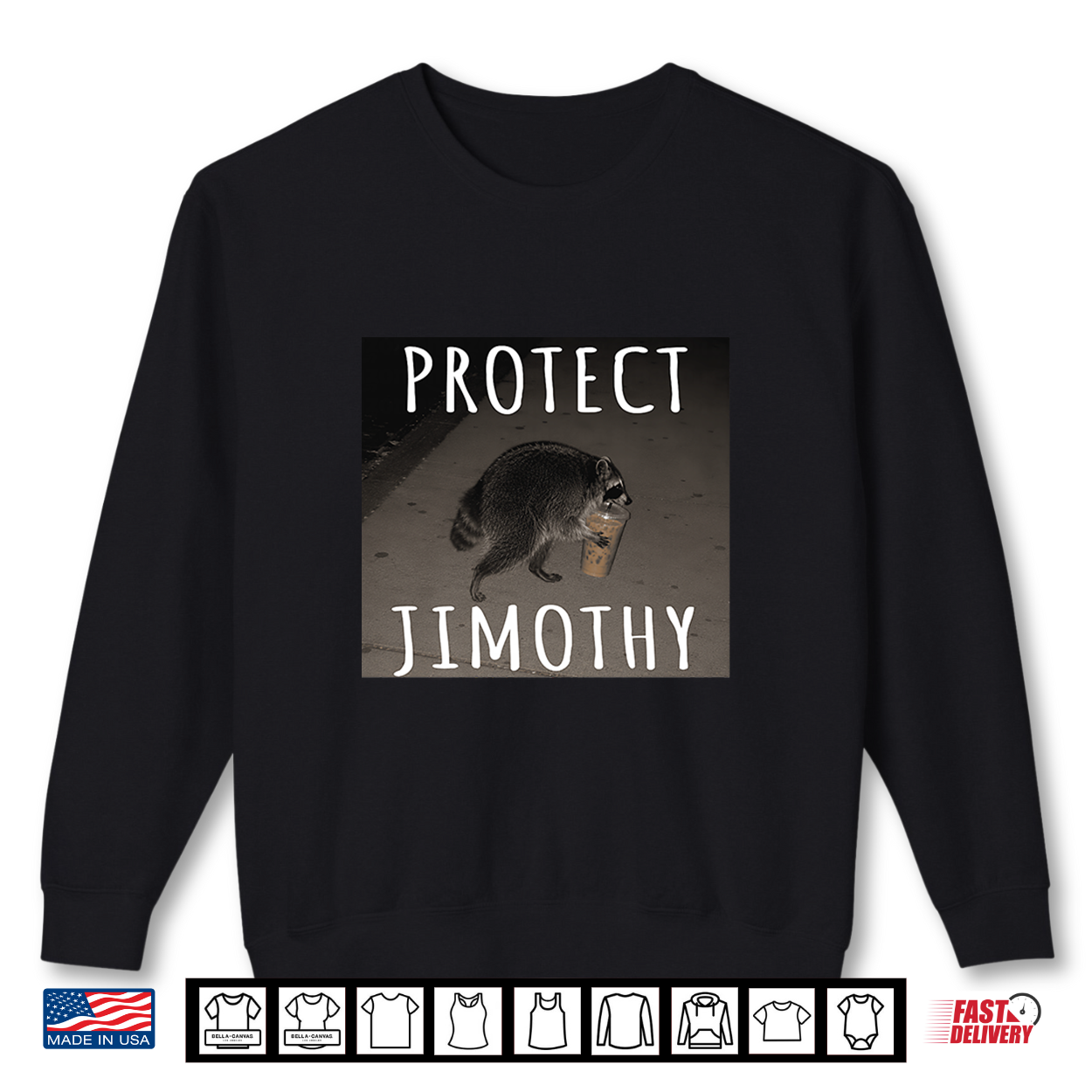 Protect Jimothy Trendy Raccoon Meme Iced Coffee Joke Shirt