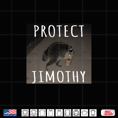 Design Protect Jimothy Trendy Raccoon Meme Iced Coffee Joke Shirt