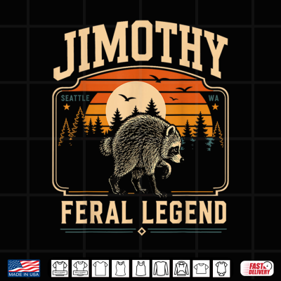 Design Retro Jimothy Raccoon Seattle Meme Feral Animal Shirt