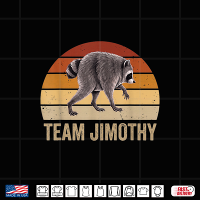 Design Team Jimothy Raccoon Viral Seattle Meme Retro Sunset Shirt