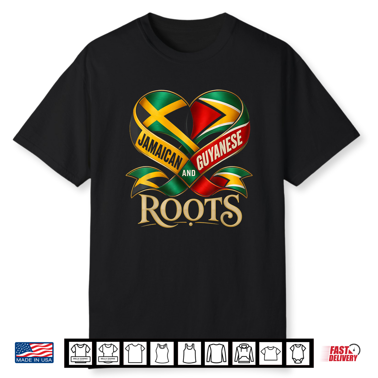 Toddler Half Jamaican Guyanese Flag Jamaica Guyana Men Women Shirt Toddler Half Jamaican Guyanese Flag Jamaica Guyana Men Women Shirt
