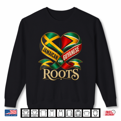 Toddler Half Jamaican Guyanese Flag Jamaica Guyana Men Women Shirt 2 Sweatshirt Toddler Half Jamaican Guyanese Flag Jamaica Guyana Men Women Shirt