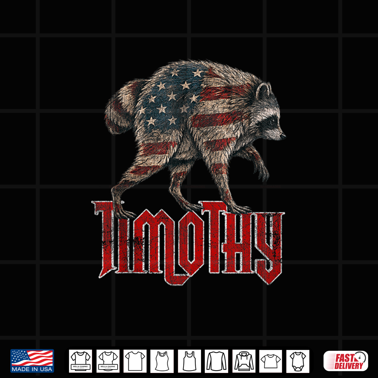 Vintage Raccoon Jimothy American Usa Flag Raccoons Fans Shirt