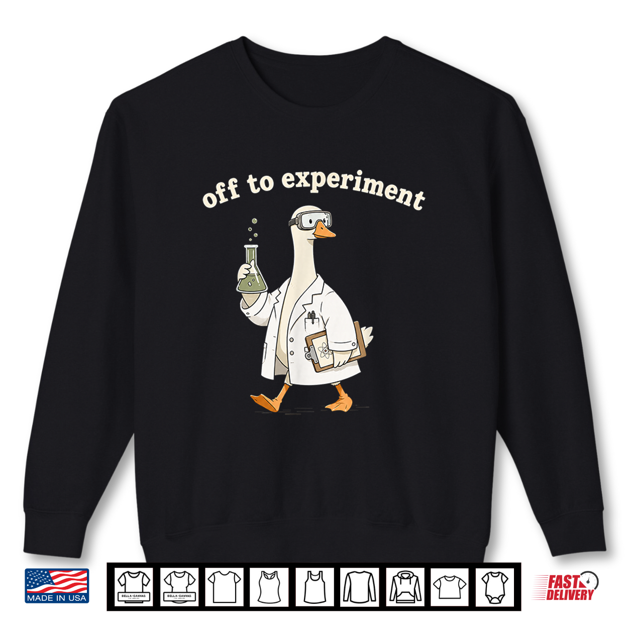 Off To Experiment Funny Science Goose Lab Chemist Shirt