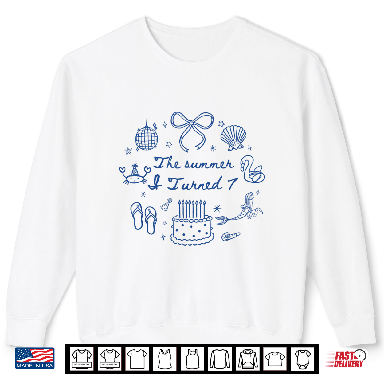 Preppy Coquette Summer I Turned 7 Birthday Girl Beach Trip Shirt Preppy Coquette Summer I Turned 7 Birthday Girl Beach Trip Shirt