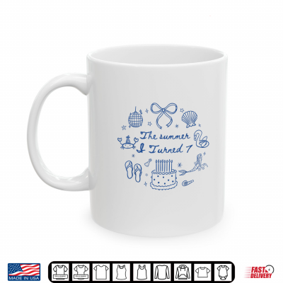 Preppy Coquette Summer I Turned 7 Birthday Girl Beach Trip Shirt 3 Mug Preppy Coquette Summer I Turned 7 Birthday Girl Beach Trip Shirt