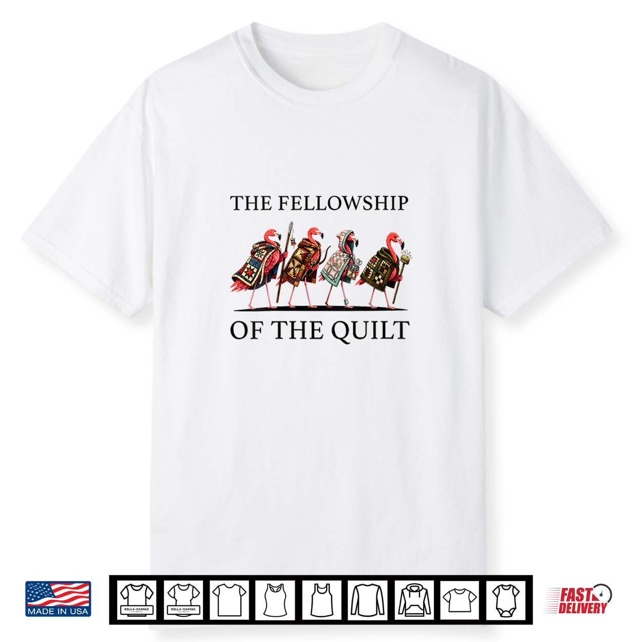 The Fellowship Of The Quilt Flamingo Patchwork Quilter Craft Shirt The Fellowship Of The Quilt Flamingo Patchwork Quilter Craft Shirt