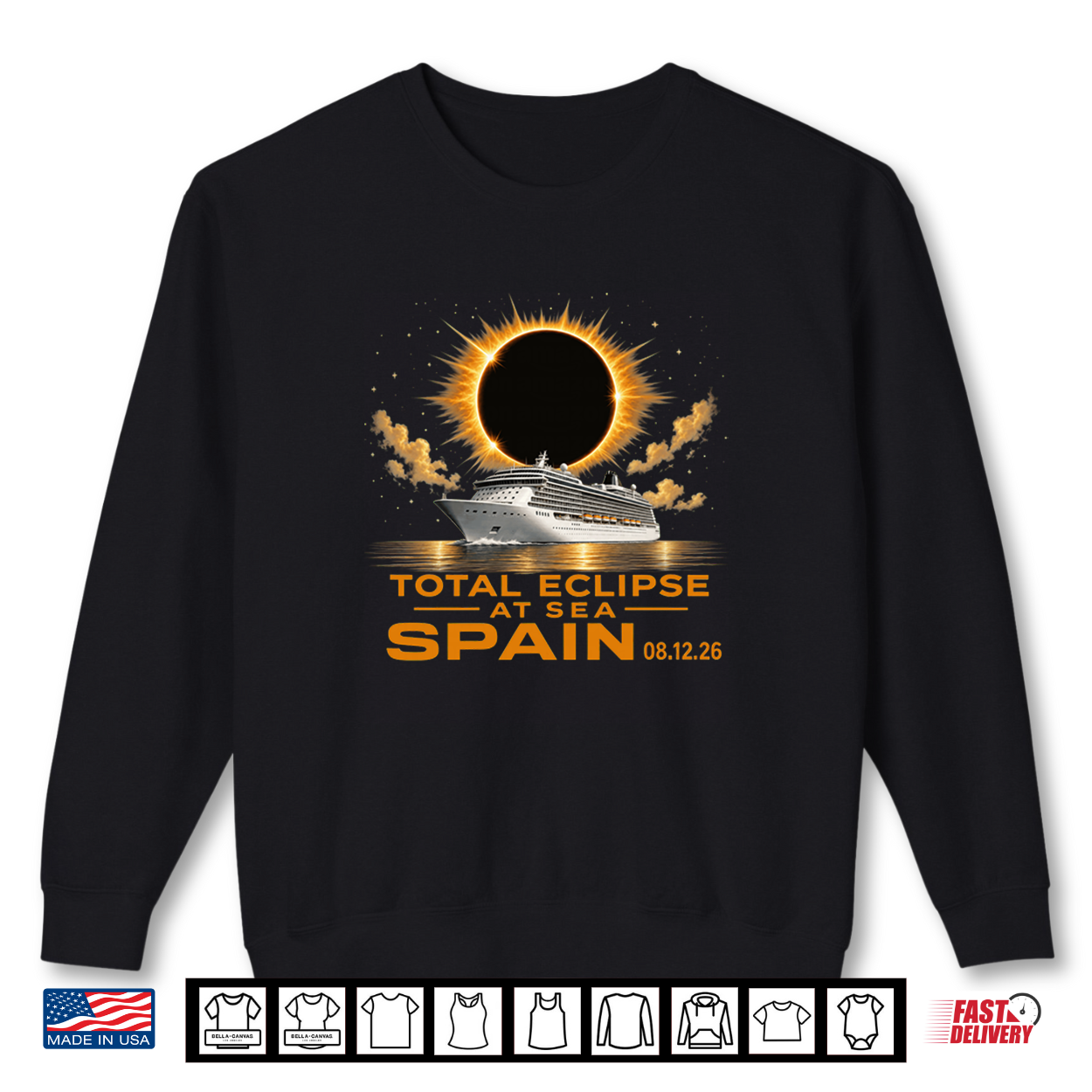 Total Solar Eclipse Spain Sea 12 August 2026 Shirt