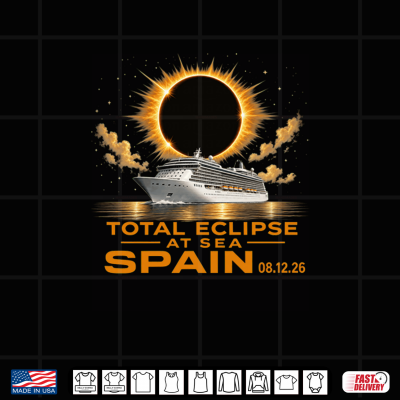 Design Total Solar Eclipse Spain Sea 12 August 2026 Shirt