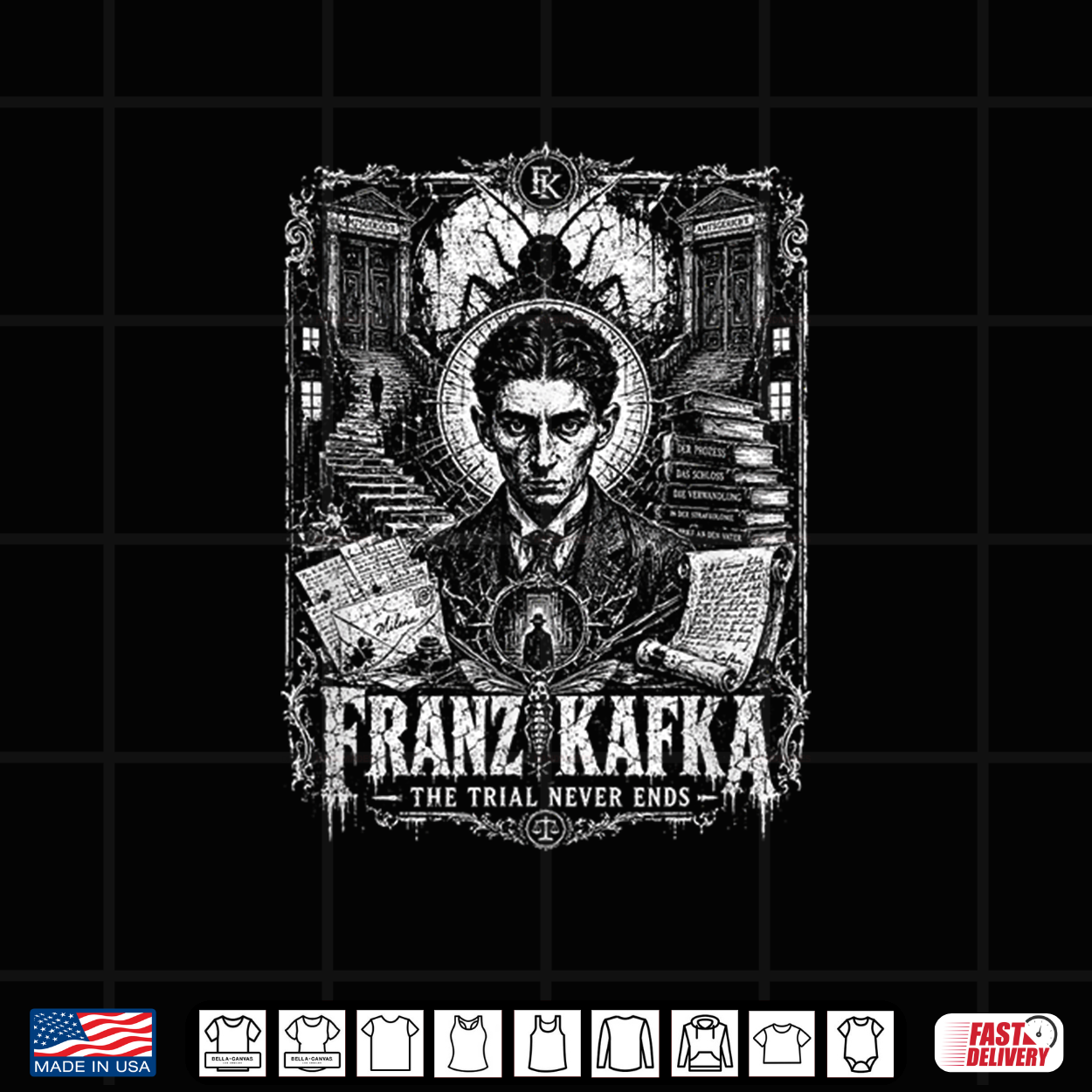 Franz Kafka The Trial Never Ends Dark Classic Shirt Franz Kafka The Trial Never Ends Dark Classic Shirt