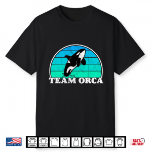 Team Orca Whale Ocean Retro Sunset Shirt