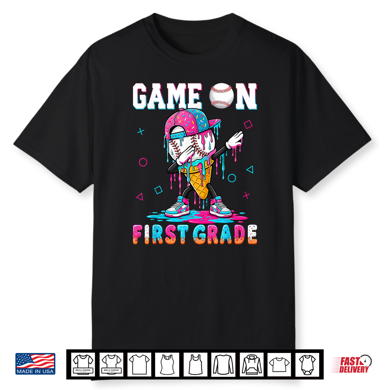 1St Grade First Day Of First Grade Baseball Drip For Boys Shirt