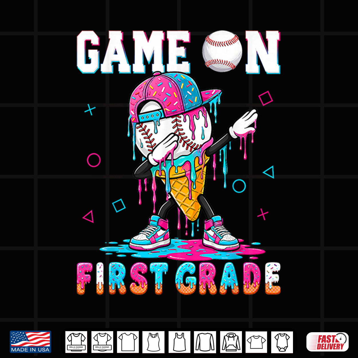 1St Grade First Day Of First Grade Baseball Drip For Boys Shirt