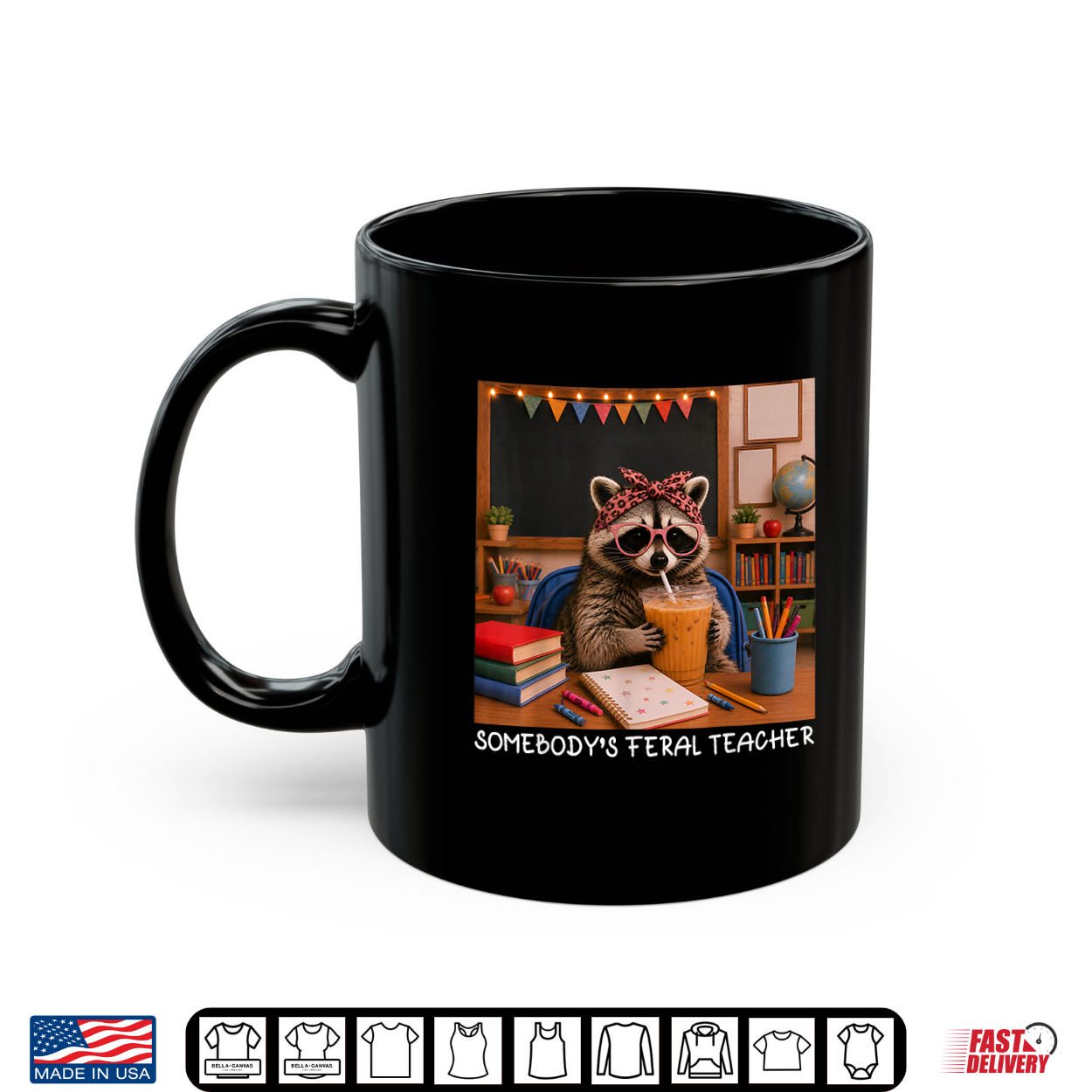 Somebody’S Feral Teacher Funny Raccoon Lover Back To School Shirt Somebody’S Feral Teacher Funny Raccoon Lover Back To School Shirt