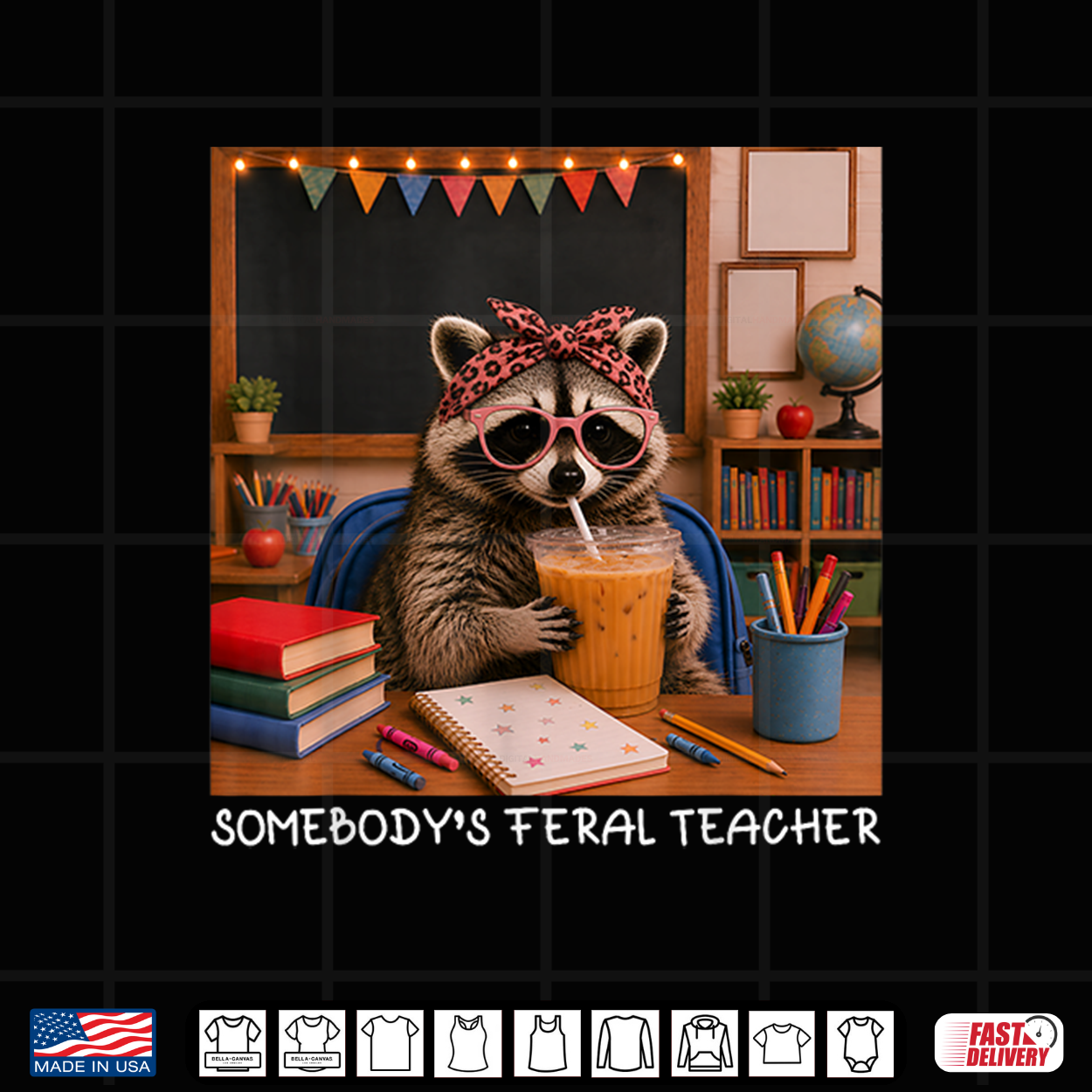 Somebody’S Feral Teacher Funny Raccoon Lover Back To School Shirt Somebody’S Feral Teacher Funny Raccoon Lover Back To School Shirt