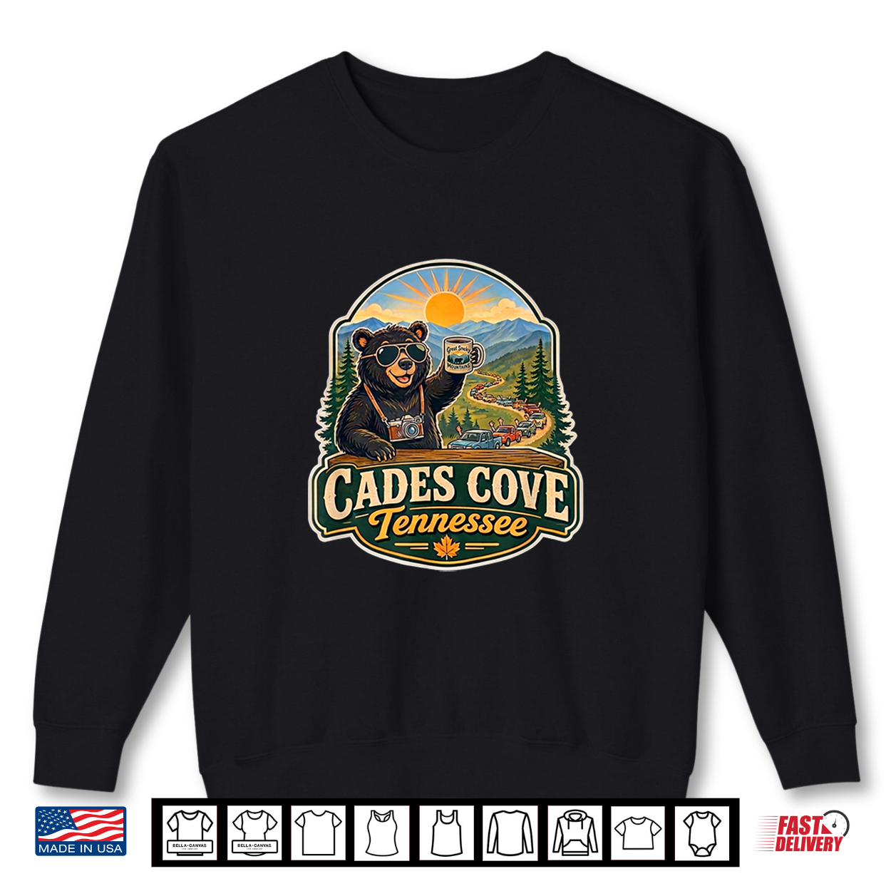 Funny Waving Cades Cove Bear Great Smoky Mountains Shirt