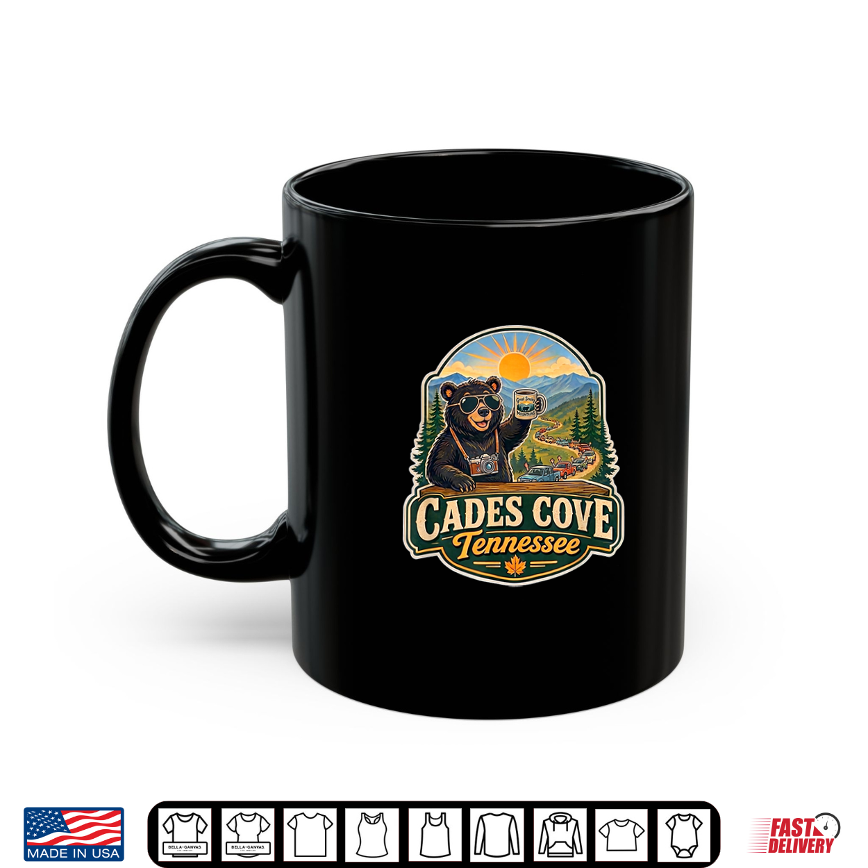 Funny Waving Cades Cove Bear Great Smoky Mountains Shirt
