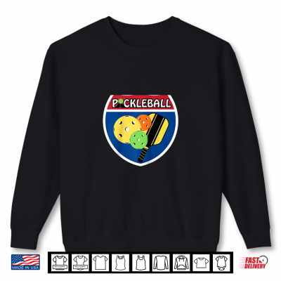 Sweatshirt Retro Pickleball Paddle Ball Interstate Highway Shield Shirt