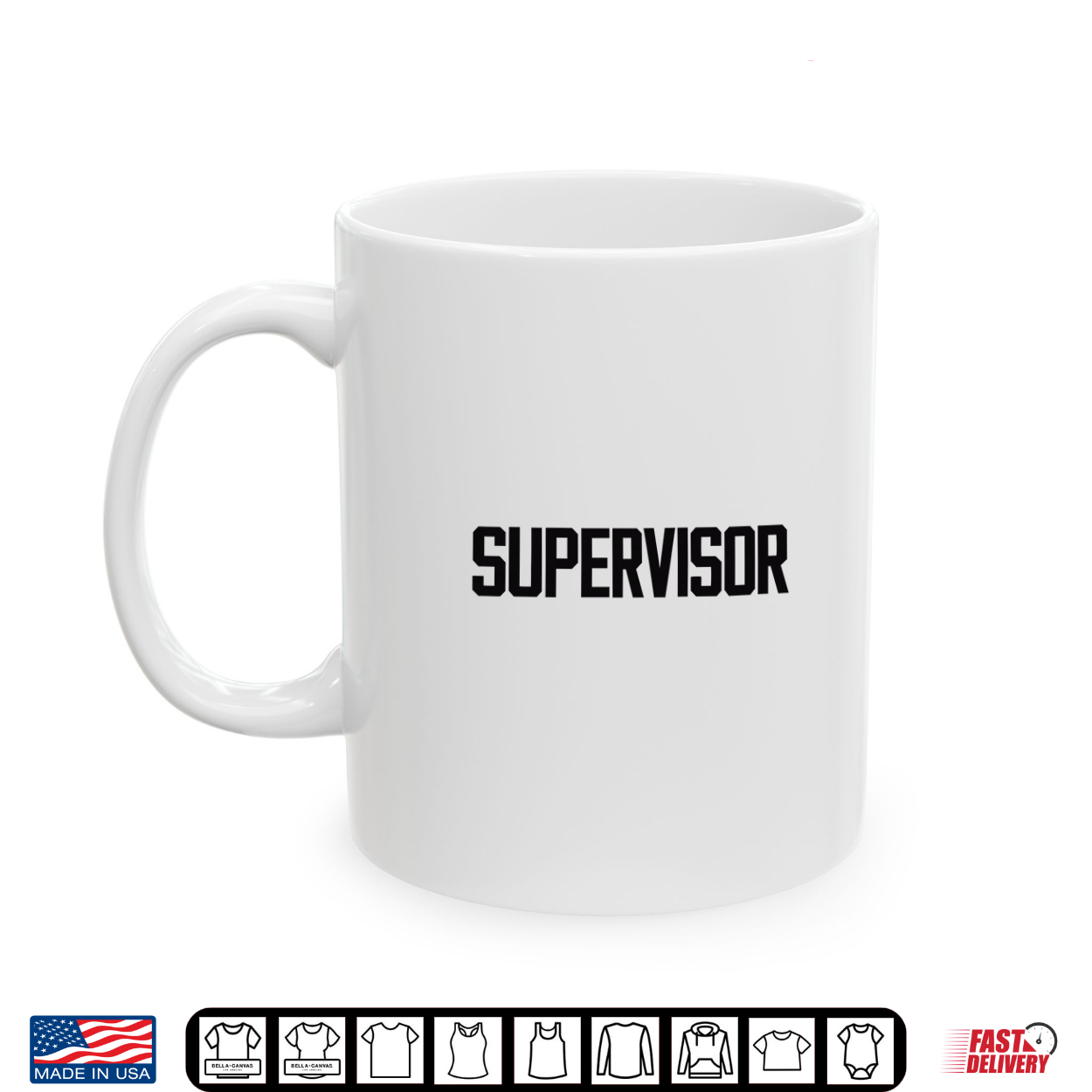 Supervisor Black Back Print Text Design For Identification Shirt