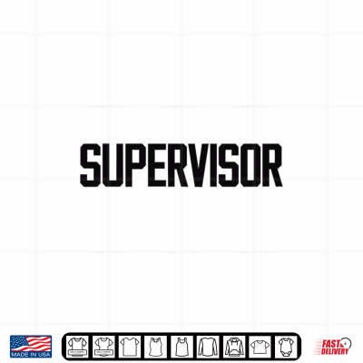 Design SUPERVISOR Black Back Print Text Design For Identification Shirt