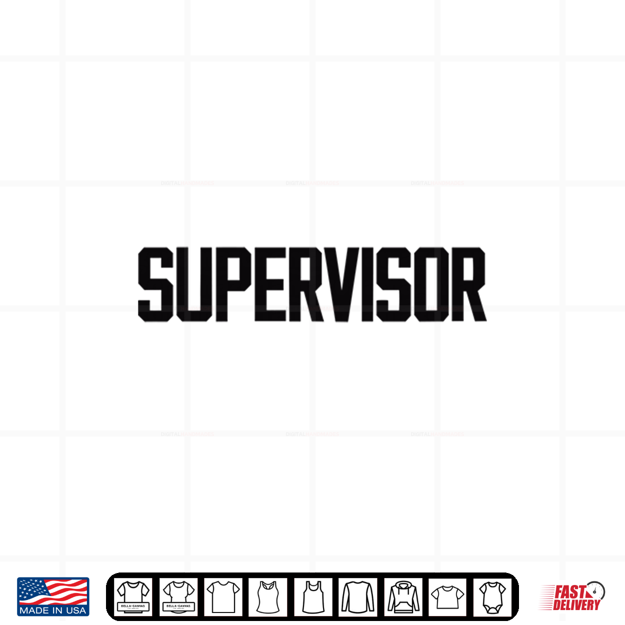 Supervisor Black Back Print Text Design For Identification Shirt