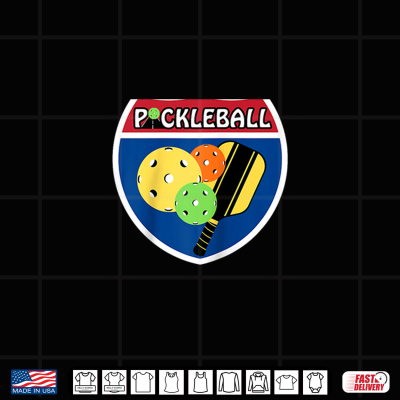 Design Retro Pickleball Paddle Ball Interstate Highway Shield Shirt