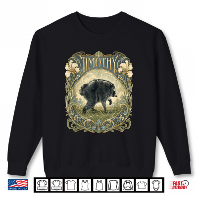 Sweatshirt Jimothy Raccoon Art Nouveau Vintage Poster Seattle Shirt