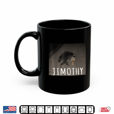 Mug Jimothy Timothy Raccoon Meme Drinking Iced Coffee Funny Shirt