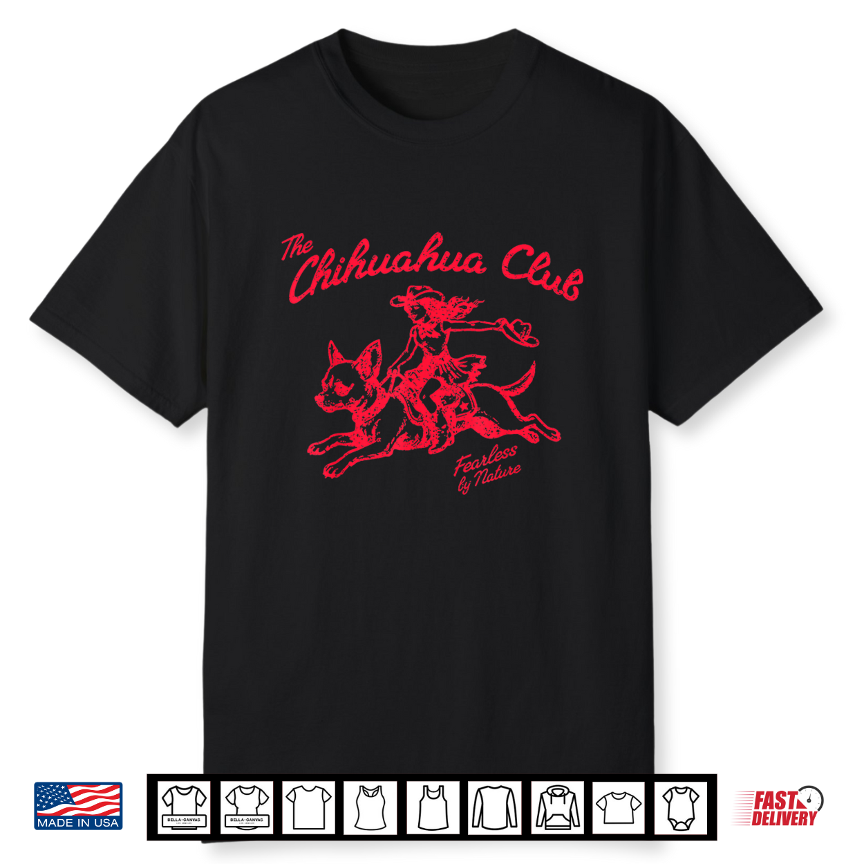 The Chihuahua Club Fearless By Nature Cowboy Dog Lover Humor Shirt