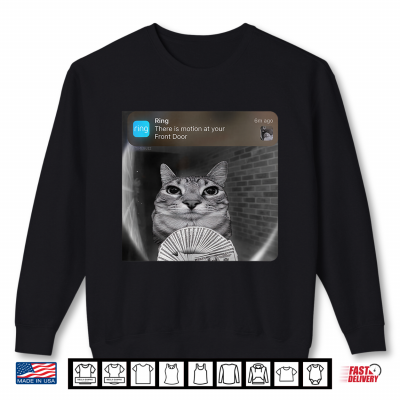 Sweatshirt There is Motion at Your Front Door Funny Cat Motion Meme Shirt