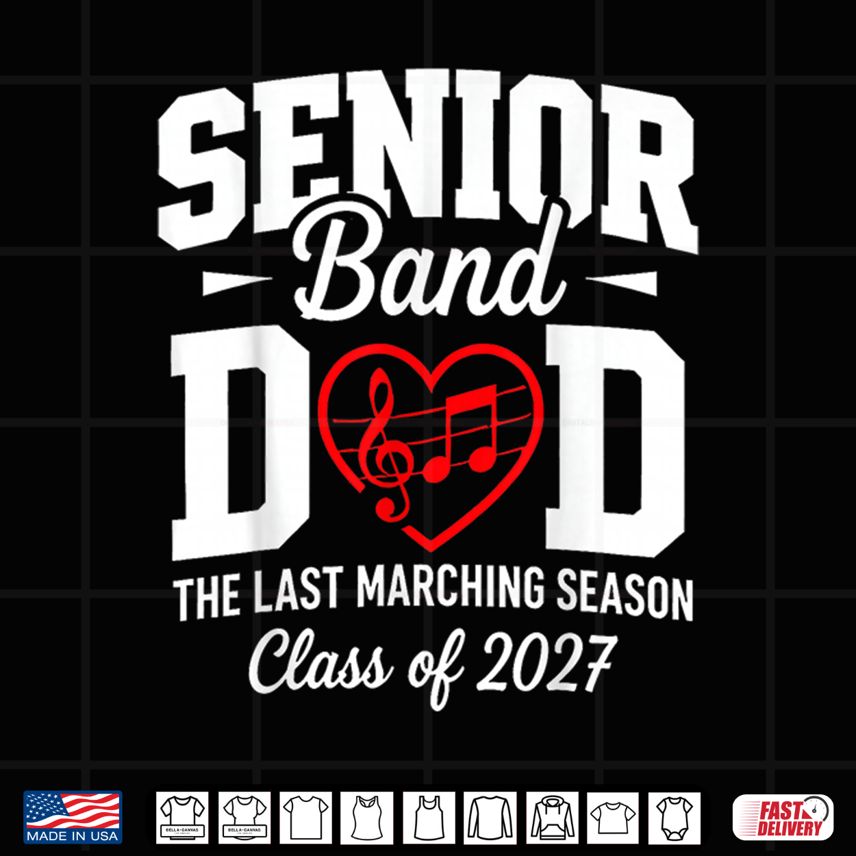 Senior Band Dad Class Of 2027 The Last Marching Season Shirt