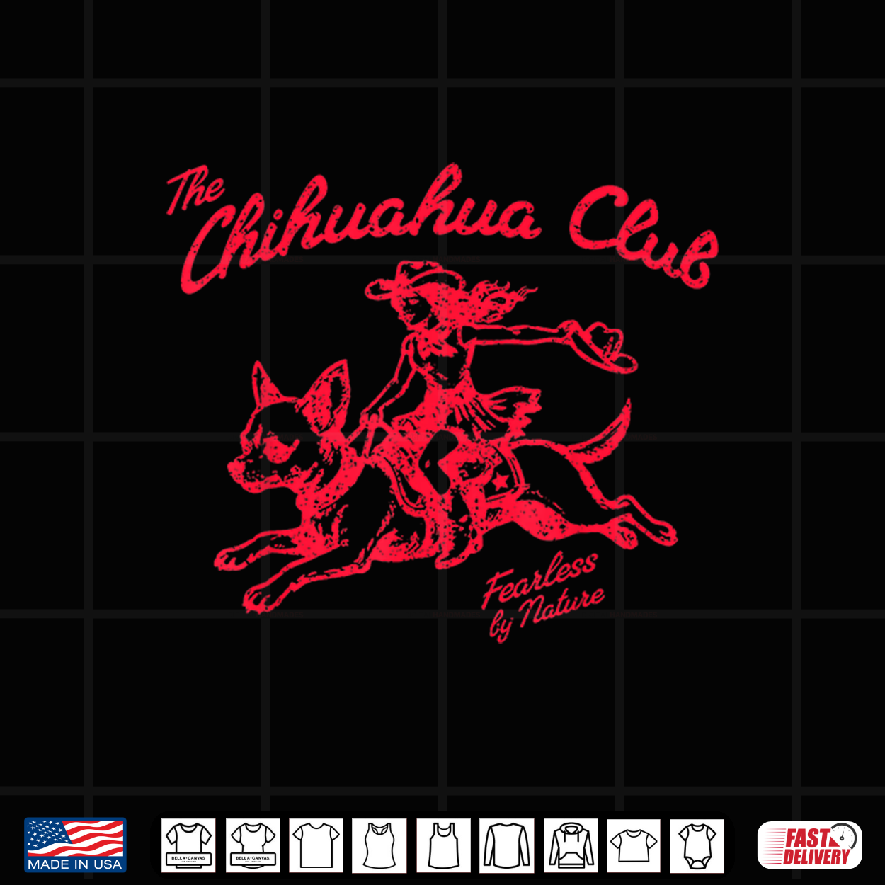 The Chihuahua Club Fearless By Nature Cowboy Dog Lover Humor Shirt