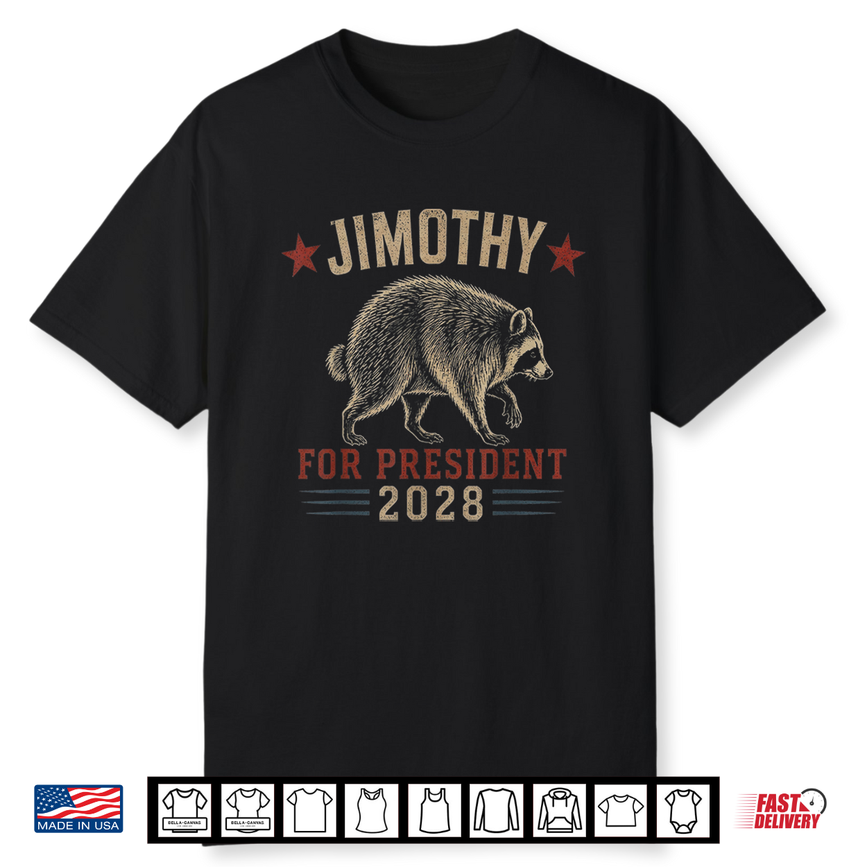 Viral Raccoon Timothy Jimothy For President 2028 Funny Meme Shirt