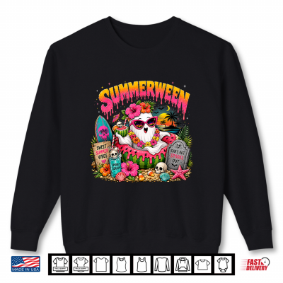 Sweatshirt Cute Summerween Spooky Season Girls Halloween In July Beach Shirt