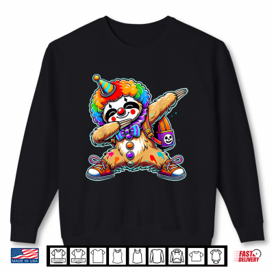 Sweatshirt Funny Dancing Clown Dabbing Costumes Spooky Halloween Sloth Shirt