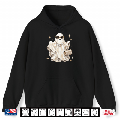 Hoodie Glam Halloween Ghost Girl Spooky Autumn Diva Girls Women Shirt