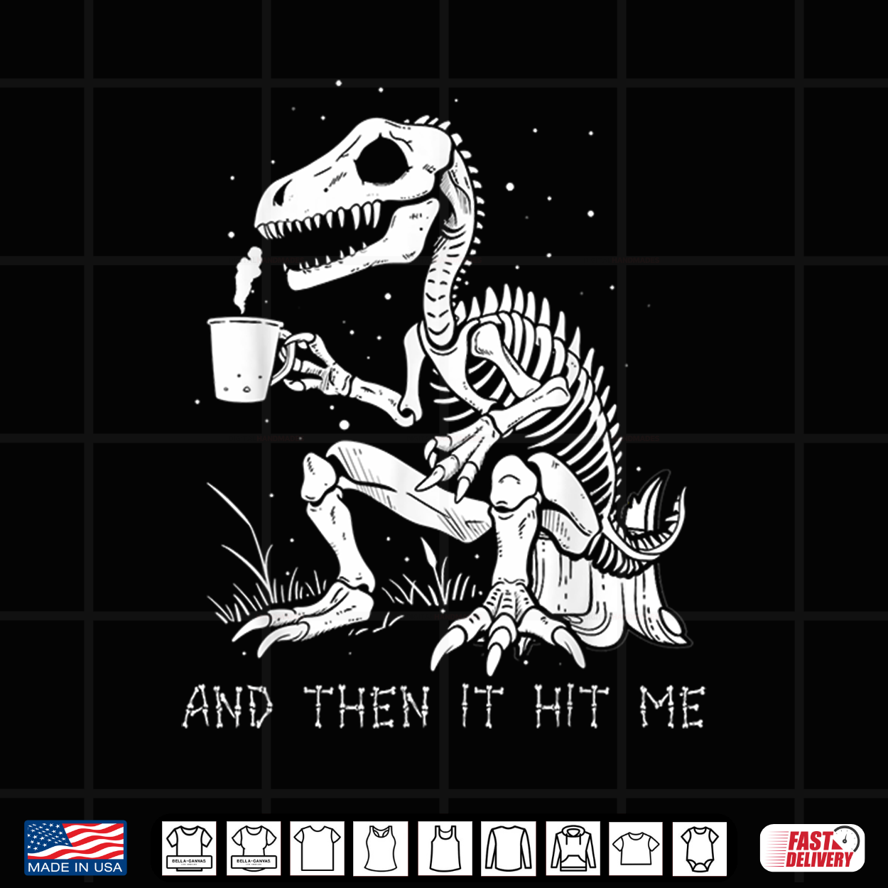 Funny Skeleton Dinosaur Costume Goth Men Women Halloween Shirt