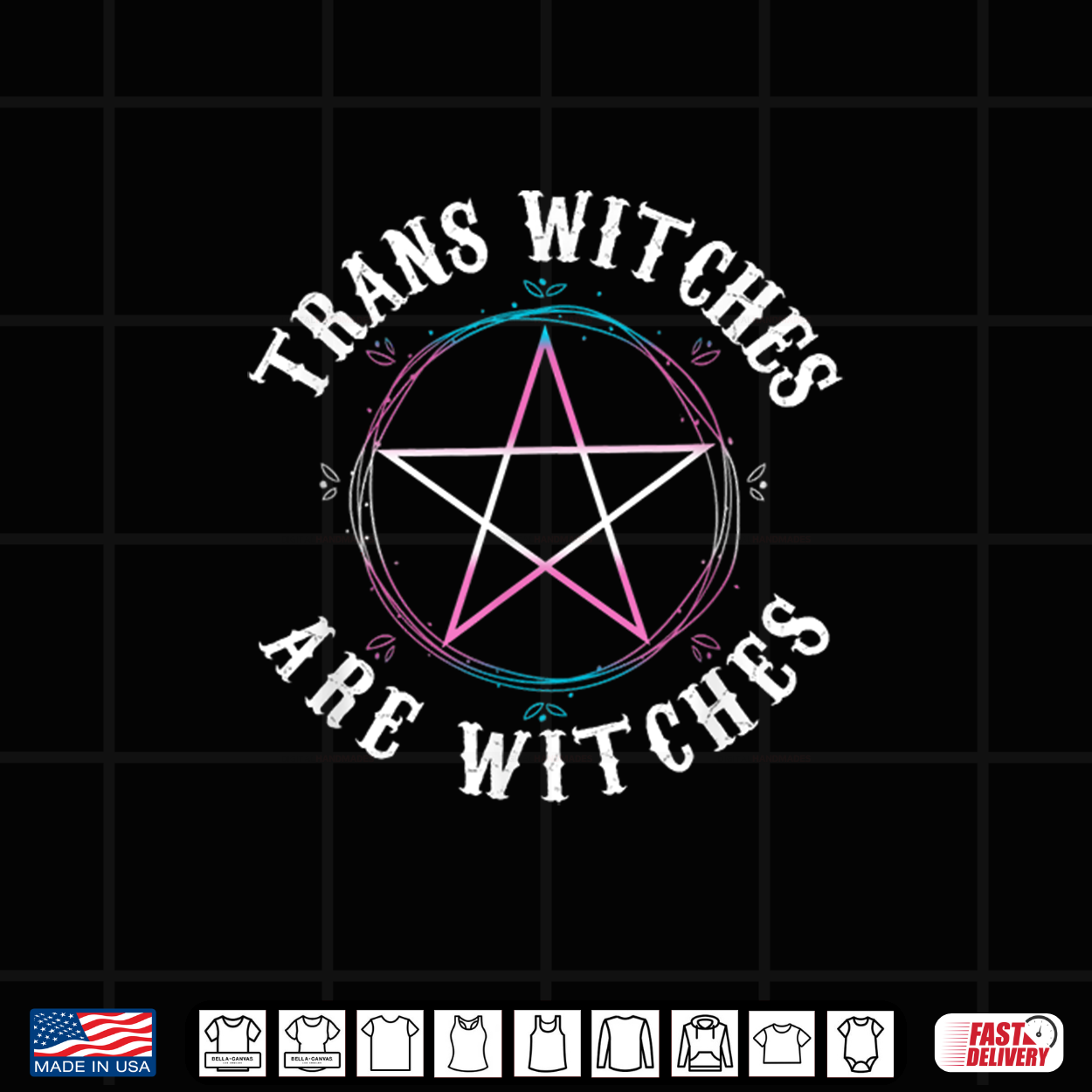Trans Witches Are Witches Pentagram Wiccan Pagan Transgender Shirt