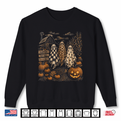 Sweatshirt Vintage Funny Western Tis The Season Ghost Pumpkin Halloween Shirt